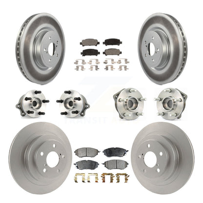 Hub Bearing Coated Disc Brake Rotor Pads Front Rear Kit (10Pc) For Subaru Legacy