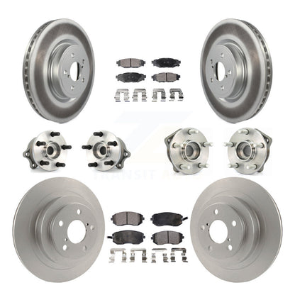 Hub Bearing Coated Disc Brake Rotor Pads Front Rear Kit (10Pc) For Subaru Legacy