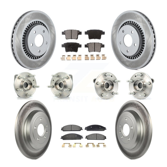 Hub Bearing Coated Brake Rotor Pad Front Rear Kit (10Pc) For Ford Five Hundred X