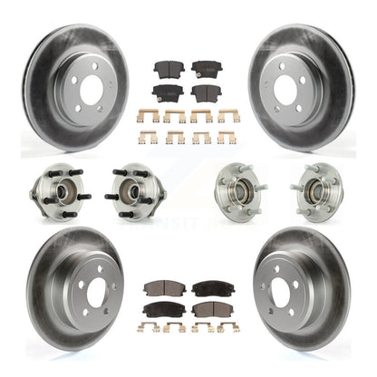 Hub Bearing Coated Brake Rotor Pads Front Rear Kit (10Pc) For Chrysler 300 Dodge