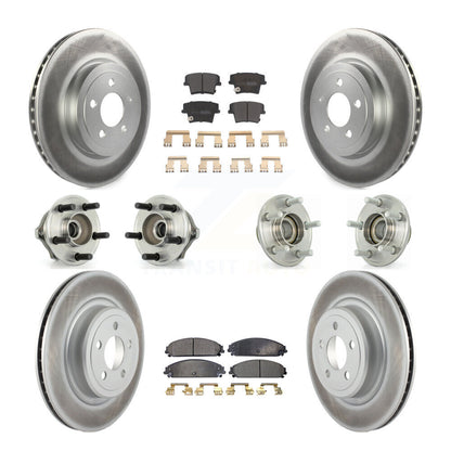 Hub Bearing Coated Disc Brake Rotor Pads Front Rear Kit (10Pc) For Dodge Charger
