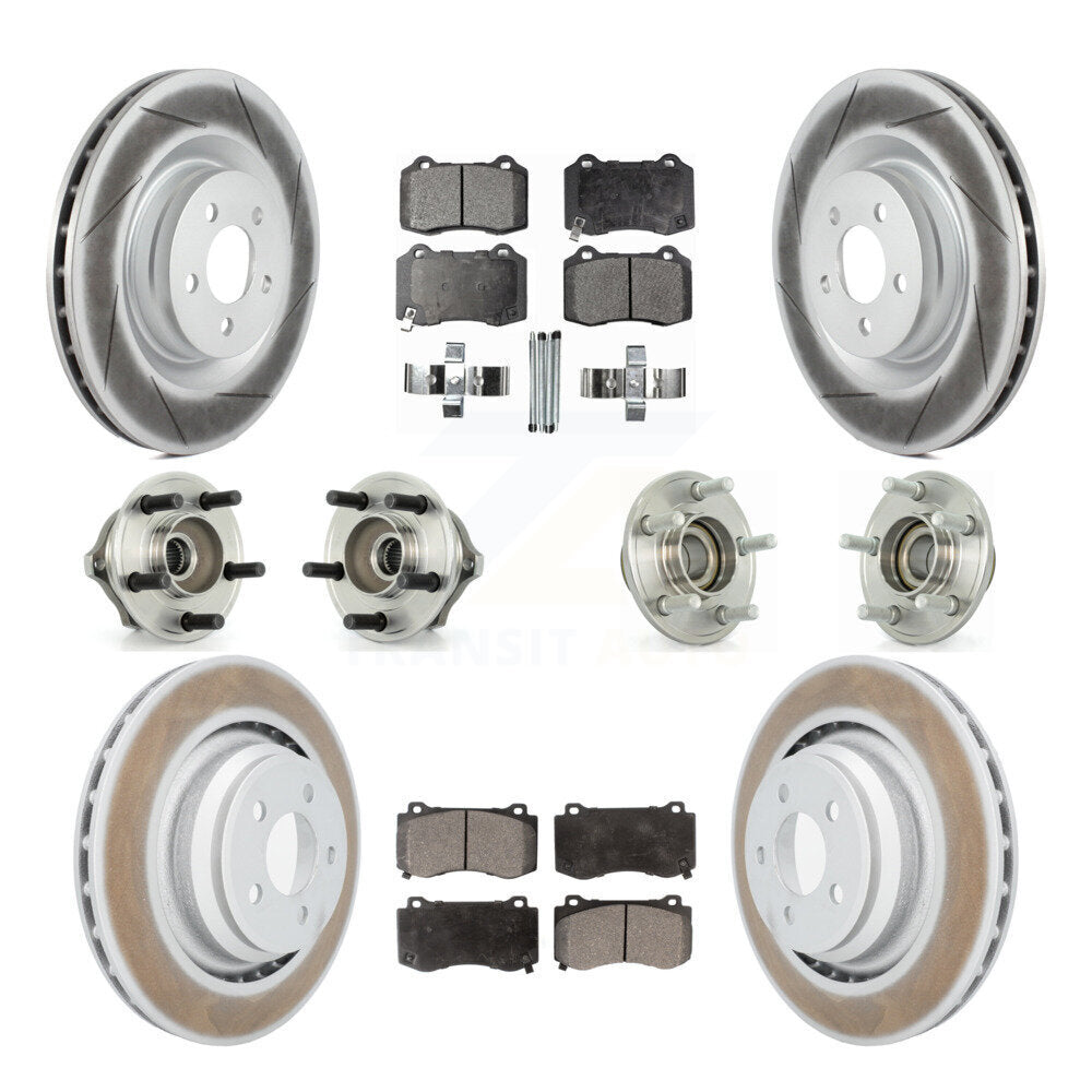 Hub Bearing Coated Brake Rotor Pads Front Rear Kit (10Pc) For Chrysler 300 Dodge