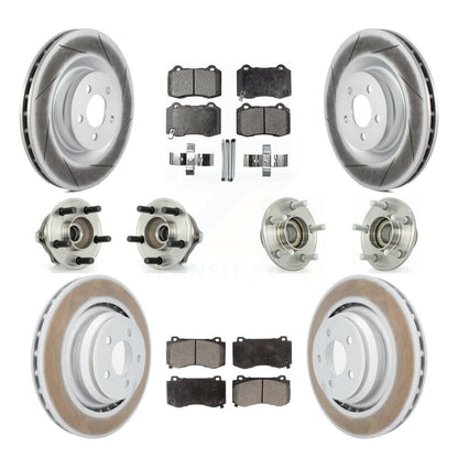 Hub Bearing Coated Brake Rotor Pads Front Rear Kit (10Pc) For Chrysler 300 Dodge