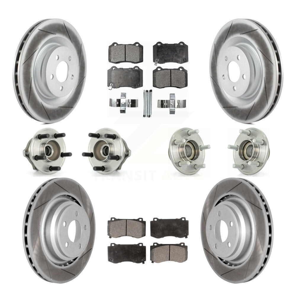 Hub Bearing Coated Brake Rotor Pads Front Rear Kit (10Pc) For Chrysler 300 Dodge