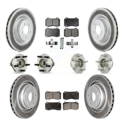 Hub Bearing Coated Brake Rotor Pads Front Rear Kit (10Pc) For Chrysler 300 Dodge