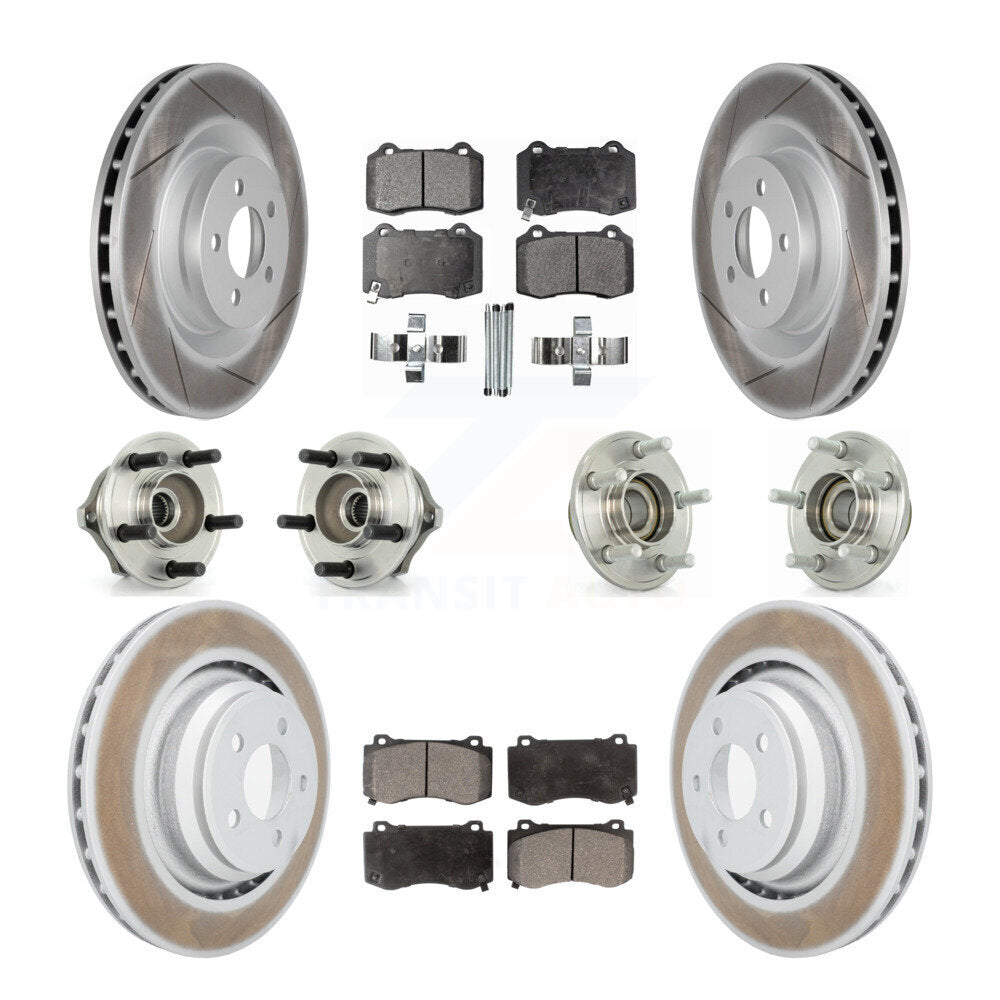 Hub Bearing Coated Brake Rotor Pads Front Rear Kit (10Pc) For Chrysler 300 Dodge