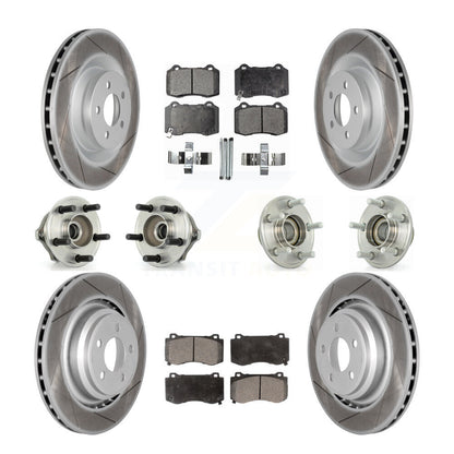 Hub Bearing Coated Brake Rotor Pads Front Rear Kit (10Pc) For Chrysler 300 Dodge