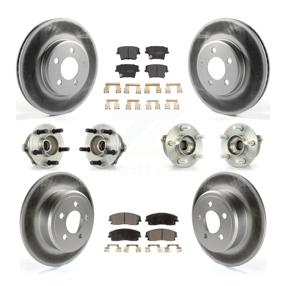 Hub Bearing Coat Brake Rotor Pads Front Rear Kit (10Pc) For Dodge Charger Magnum