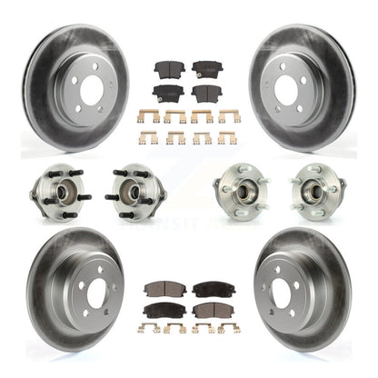 Hub Bearing Coat Brake Rotor Pads Front Rear Kit (10Pc) For Dodge Charger Magnum