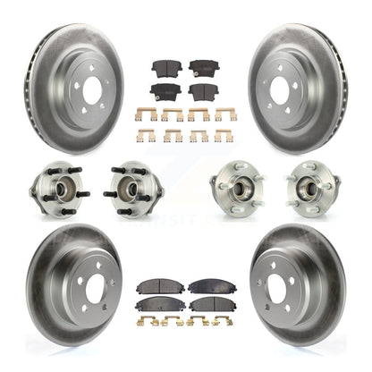 Hub Bearing Coated Disc Brake Rotor & Pad Front Rear Kit (10Pc) For Chrysler 300
