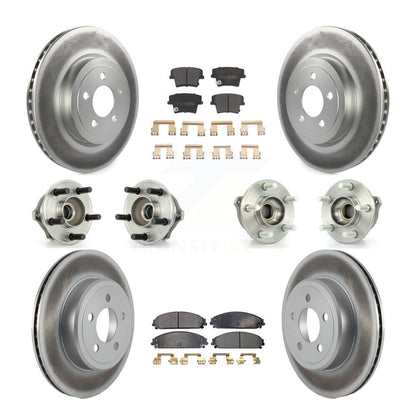 Hub Bearing Coated Brake Rotor Pads Front Rear Kit (10Pc) For Chrysler 300 Dodge