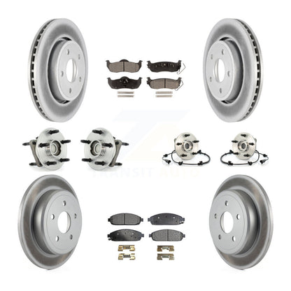 Hub Bearing Coated Brake Rotor Pad Front Rear Kit (10Pc) For Jeep Grand Cherokee