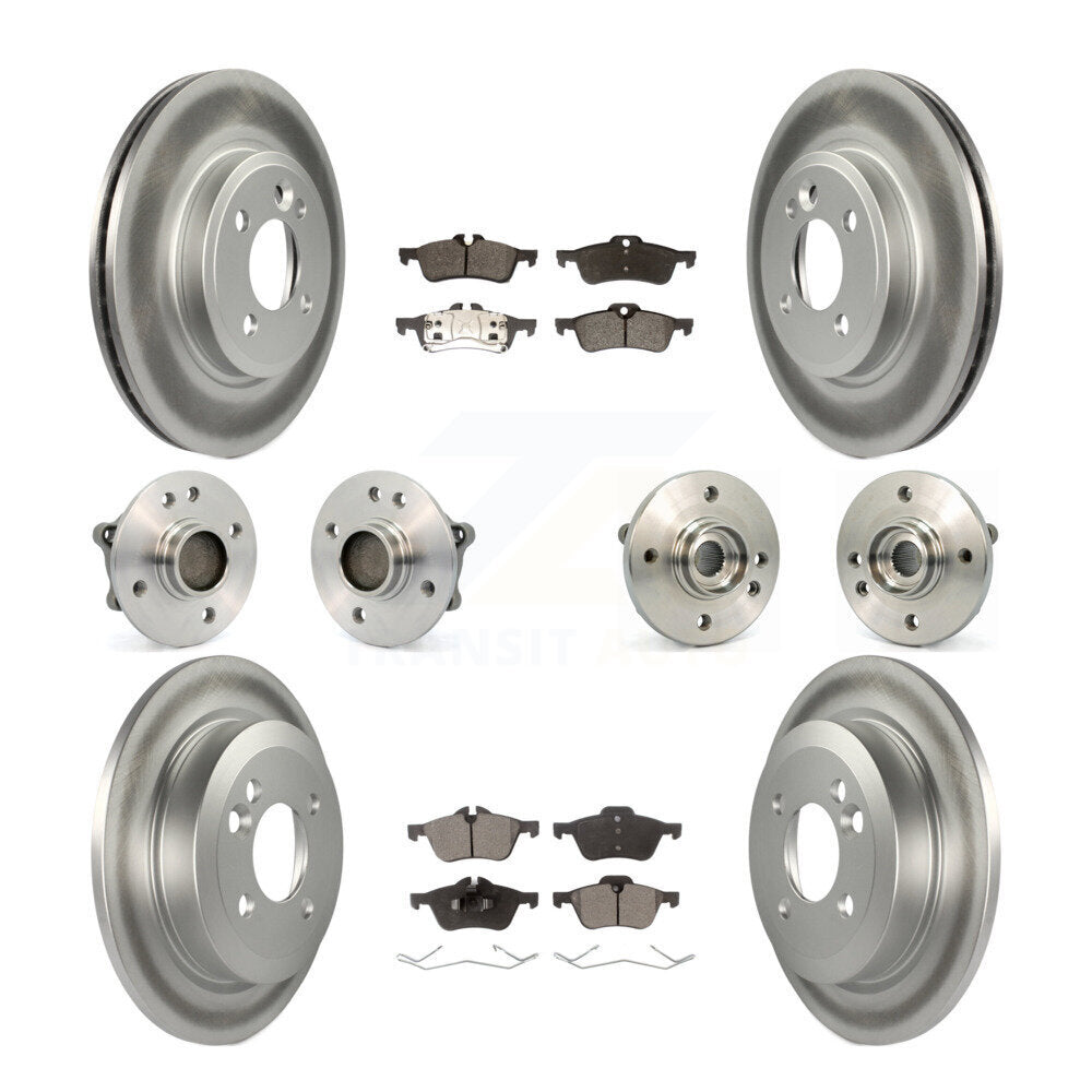 Hub Bearing Coated Disc Brake Rotor & Pads Front Rear Kit (10Pc) For Mini Cooper