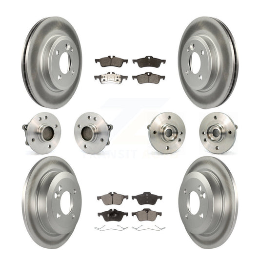 Hub Bearing Coated Disc Brake Rotor & Pads Front Rear Kit (10Pc) For Mini Cooper