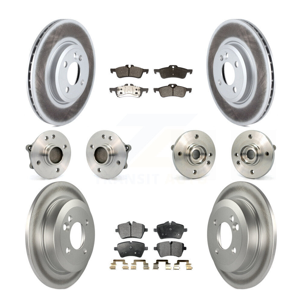 Hub Bearing Coated Disc Brake Rotor & Pads Front Rear Kit (10Pc) For Mini Cooper