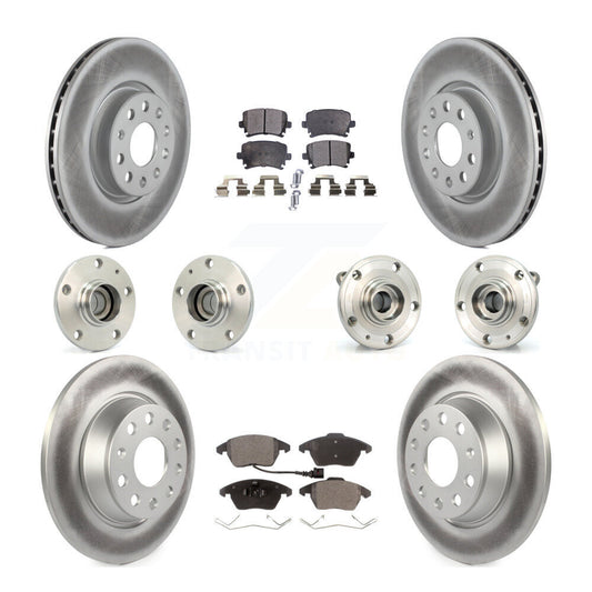 Hub Bearing Coat Brake Rotor Pads Front Rear Kit (10Pc) For Volkswagen CC Passat