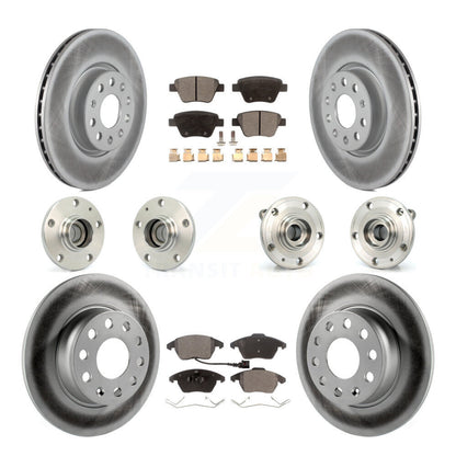 Hub Bearing Coat Brake Rotor Pad Front Rear Kit (10Pc) For Volkswagen Beetle GTI