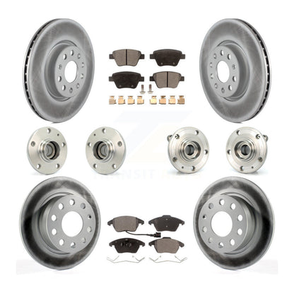 Hub Bearing Coat Brake Rotor Pad Front Rear Kit (10Pc) For Volkswagen Jetta 2.0L