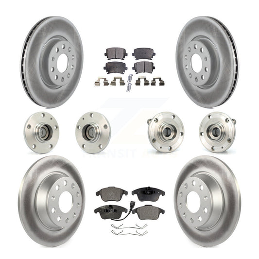 Hub Bearing Coat Brake Rotor Pads Front Rear Kit (10Pc) For Volkswagen Tiguan Q3