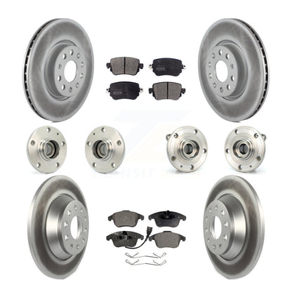 Hub Bearing Coated Brake Rotor & Pad Front Rear Kit (10Pc) For 2016-2018 Audi Q3