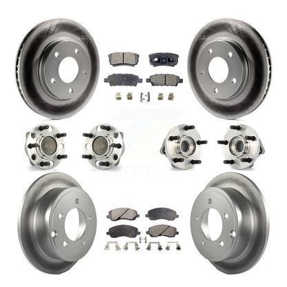 Hub Bearing Coated Disc Brake Rotor Pads Front Rear Kit (10Pc) For Dodge Caliber