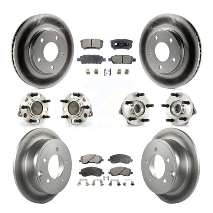 Hub Bearing Coated Disc Brake Rotor Pads Front Rear Kit (10Pc) For Dodge Caliber