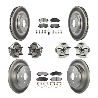 Hub Bearing Coat Brake Rotor Pad Front Rear Kit (10Pc) For Honda Pilot Acura MDX