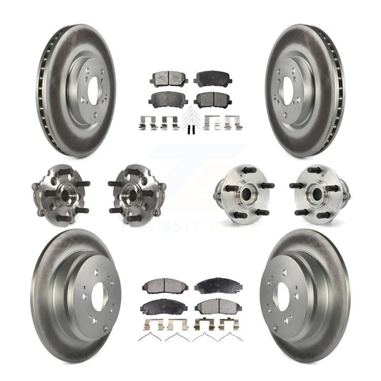 Hub Bearing Coat Brake Rotor Pad Front Rear Kit (10Pc) For Honda Pilot Acura MDX