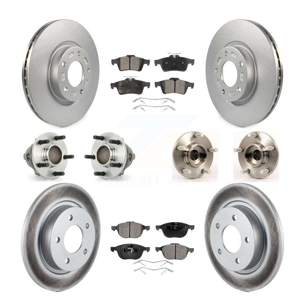 Hub Bearings Coated Disc Brake Rotors And Pads Front Rear Kit (10Pc) For Mazda 3
