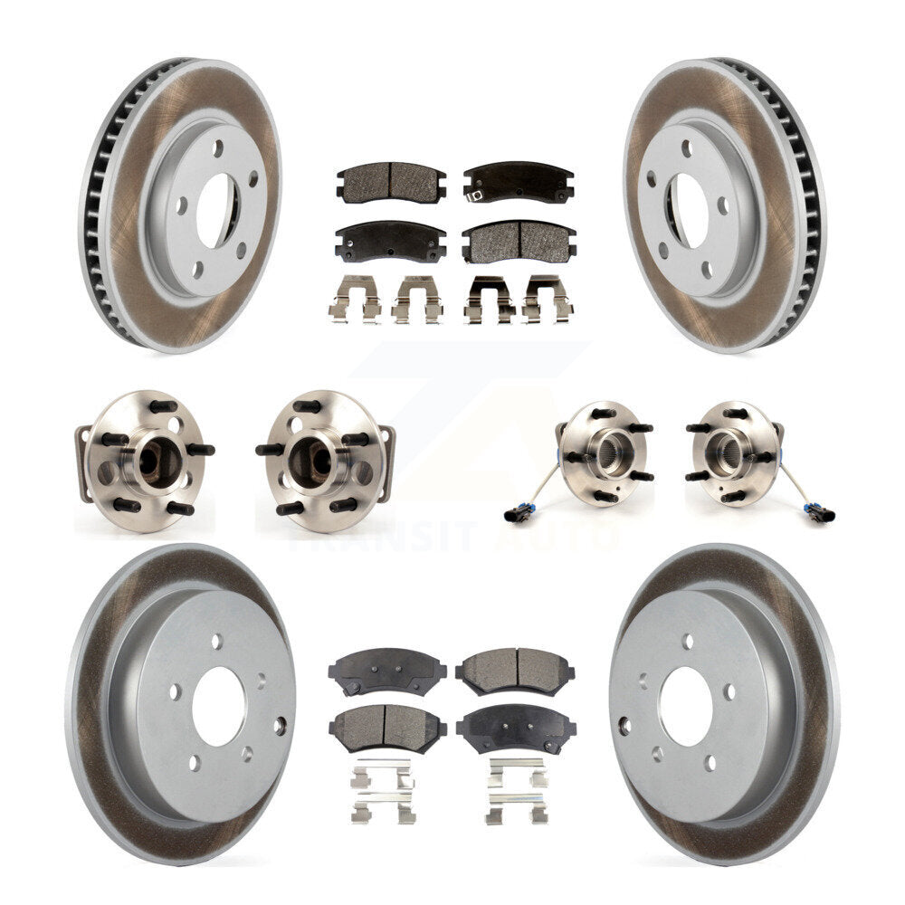 Hub Bearing Coated Brake Rotor And Pad Front Rear Kit (10Pc) For Pontiac Montana