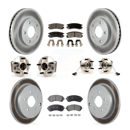 Hub Bearing Coated Disc Brake Rotor Pads Front Rear Kit (10Pc) For Pontiac Aztek