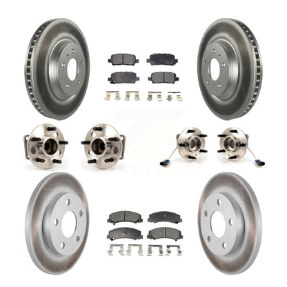 Hub Bearing Coated Brake Rotor & Pads Front Rear Kit (10Pc) For Chevrolet Impala