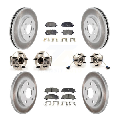 Hub Bearing Coated Brake Rotor & Pads Front Rear Kit (10Pc) For Chevrolet Impala