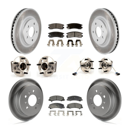 Hub Bearing Coated Brake Rotor & Pads Front Rear Kit (10Pc) For Chevrolet Impala