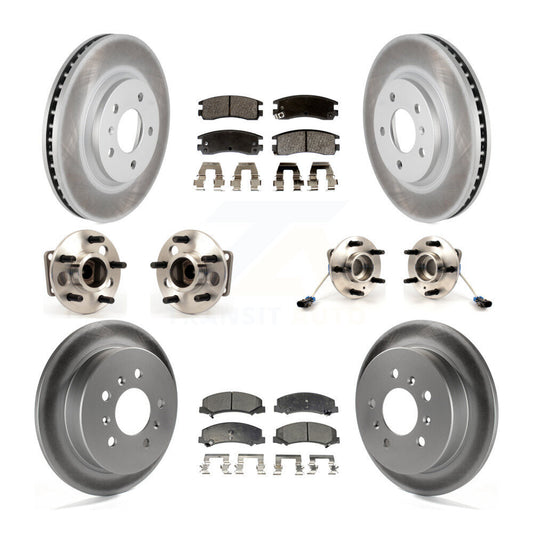 Hub Bearing Coated Brake Rotor & Pads Front Rear Kit (10Pc) For Chevrolet Impala