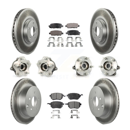 Hub Bearing Coated Brake Rotor & Pad Front Rear Kit (10Pc) For Nissan Murano AWD
