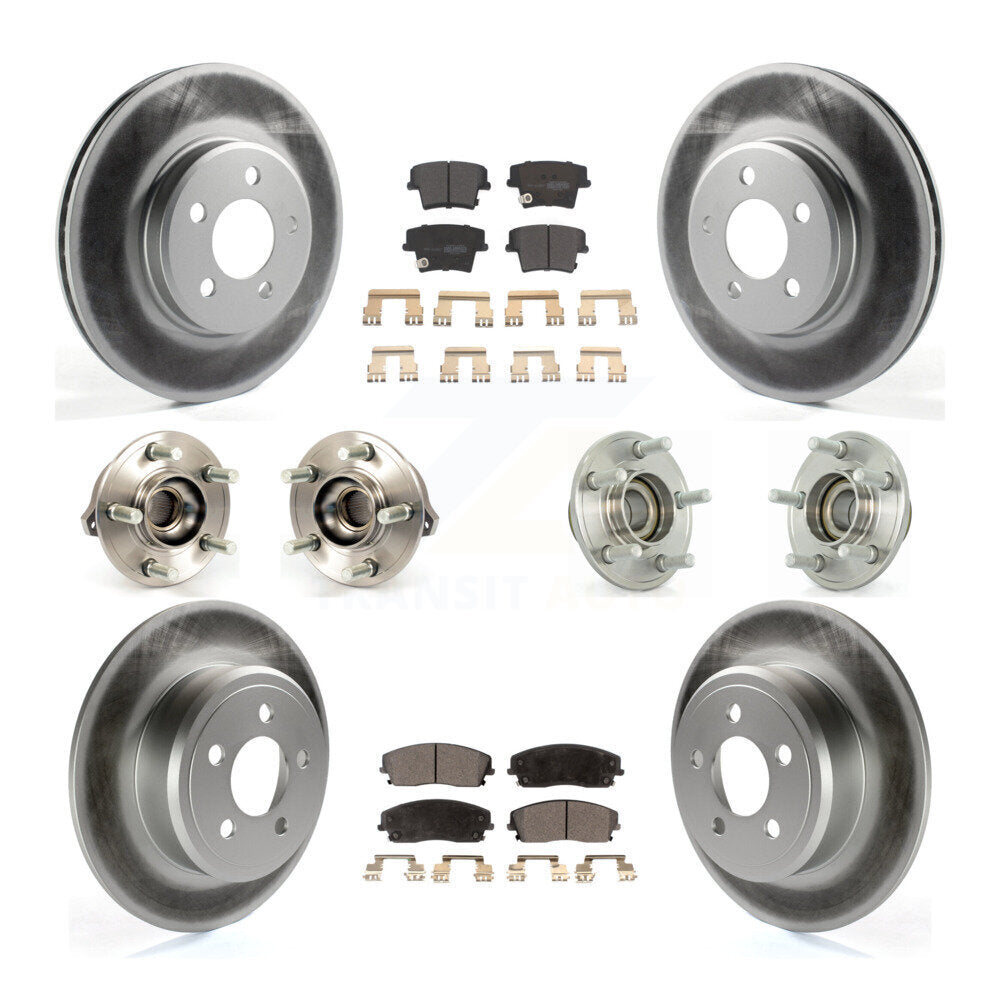 Hub Bearing Coated Brake Rotor Pads Front Rear Kit (10Pc) For Dodge Chrysler 300