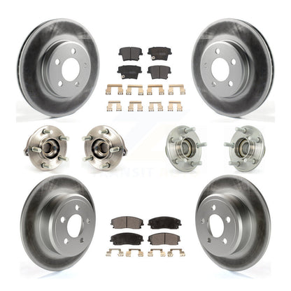 Hub Bearing Coated Brake Rotor Pads Front Rear Kit (10Pc) For Dodge Chrysler 300