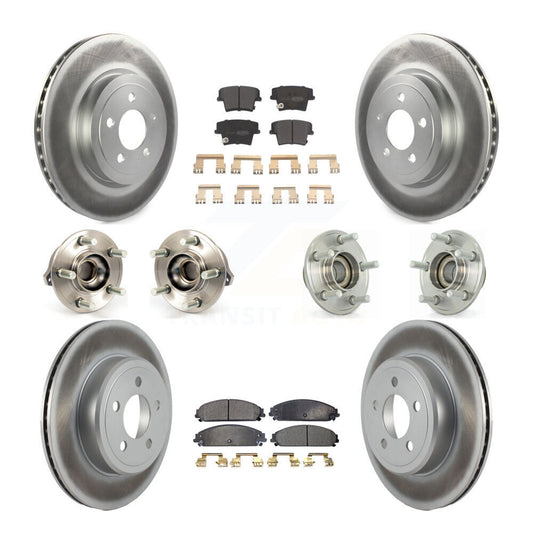 Hub Bearing Coated Brake Rotor Pads Front Rear Kit (10Pc) For Chrysler 300 Dodge