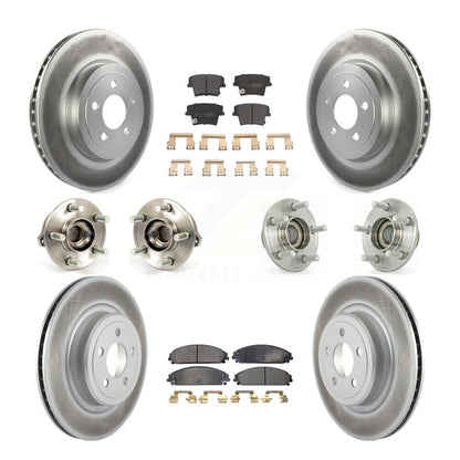 Hub Bearing Coated Disc Brake Rotor Pads Front Rear Kit (10Pc) For Dodge Charger