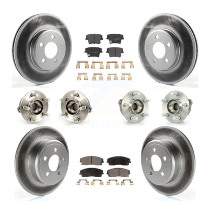Hub Bearing Coated Brake Rotor & Pad Front Rear Kit (10Pc) For Dodge Charger 300