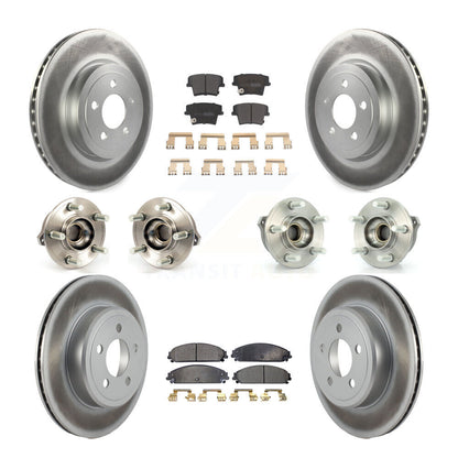 Hub Bearing Coated Brake Rotor Pads Front Rear Kit (10Pc) For Chrysler 300 Dodge