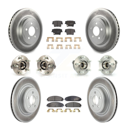 Hub Bearing Coated Disc Brake Rotor Pads Front Rear Kit (10Pc) For Dodge Charger