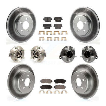 Hub Bearing Coated Brake Rotor Pads Front Rear Kit (10Pc) For Chrysler 300 Dodge