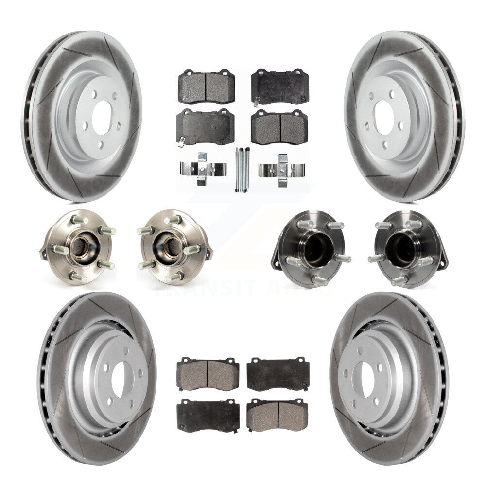 Hub Bearing Coated Brake Rotor Pads Front Rear Kit (10Pc) For Dodge Chrysler 300