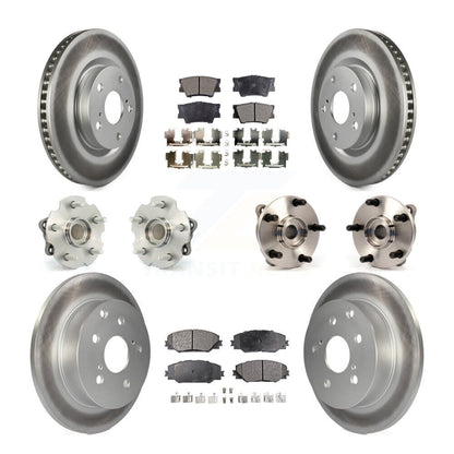 Hub Bearing Coated Disc Brake Rotor & Pads Front Rear Kit (10Pc) For Toyota RAV4