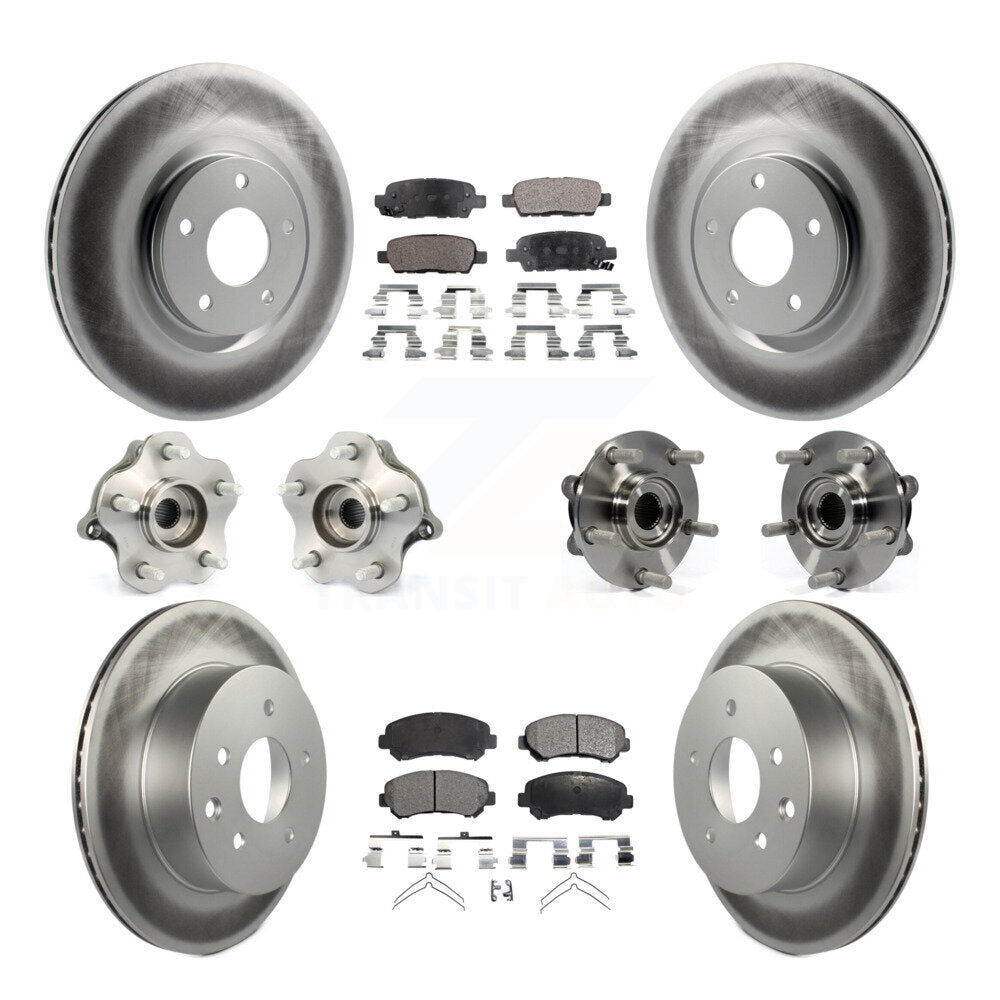 Hub Bearing Coat Brake Rotor Pads Front Rear Kit (10Pc) For Nissan Juke To 04 14