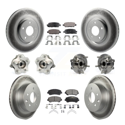 Hub Bearing Coat Brake Rotor Pads Front Rear Kit (10Pc) For Nissan Juke To 04 14