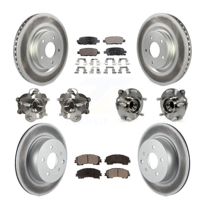 Hub Bearing Coated Brake Rotor & Pad Front Rear Kit (10Pc) For INFINITI QX50 RWD