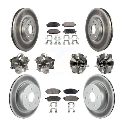 Hub Bearing Coat Brake Rotor Pad Front Rear Kit (10Pc) For INFINITI G37 EX35 G25
